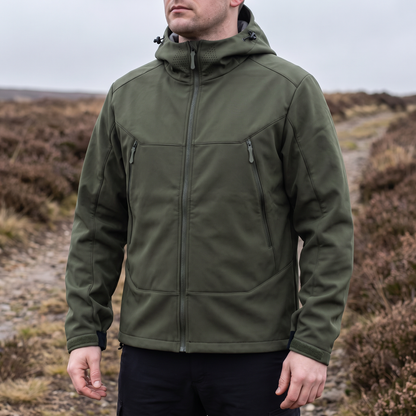 Softshell jas heren met fleece voering en ventilatiepanelen