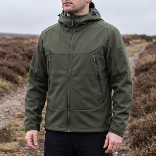 Softshell jas heren met fleece voering en ventilatiepanelen