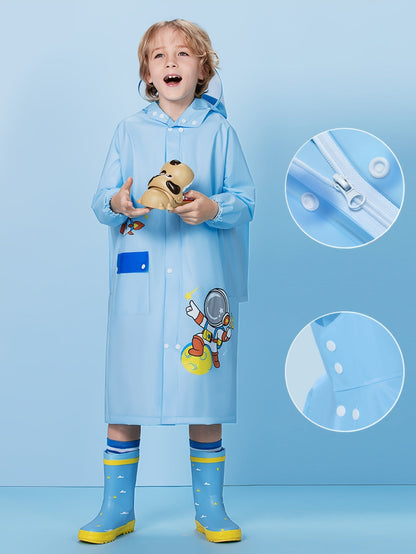 Regenjas voor kinderen met rugtasvak en kijkschermpje