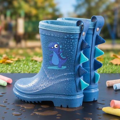 Regenlaarsjes kinderen met dinomotief