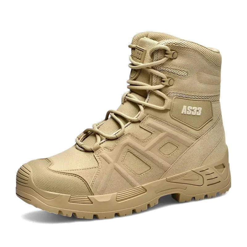 Militaire schoenen heren met hoge schacht en antislipzool