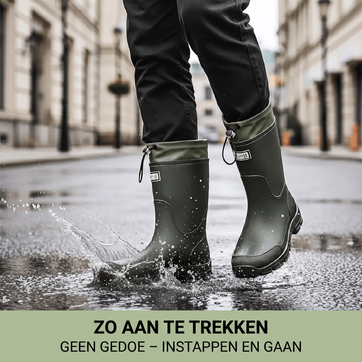 Waterdichte regenlaarzen dames en heren met verstelbare schachtmanchet