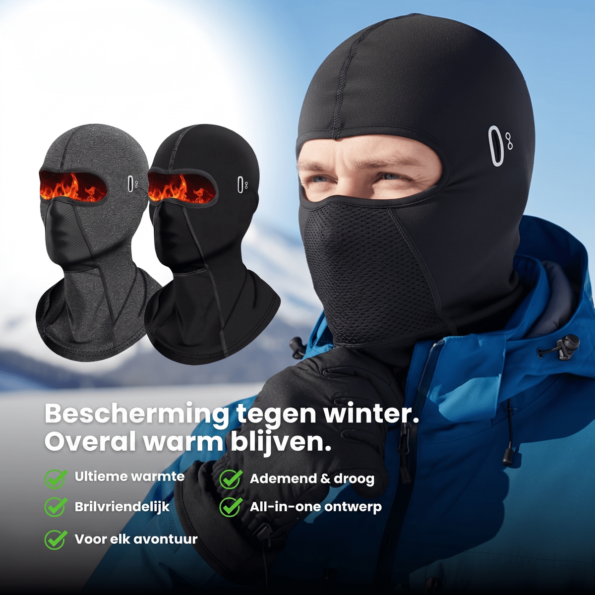 Bivakmuts Winddicht - Fleece Voering - Voor Fiets en Motor