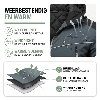 Waterdichte Heren Winterjas - Winddicht met Thermofutter - Verstelbare Capuchon