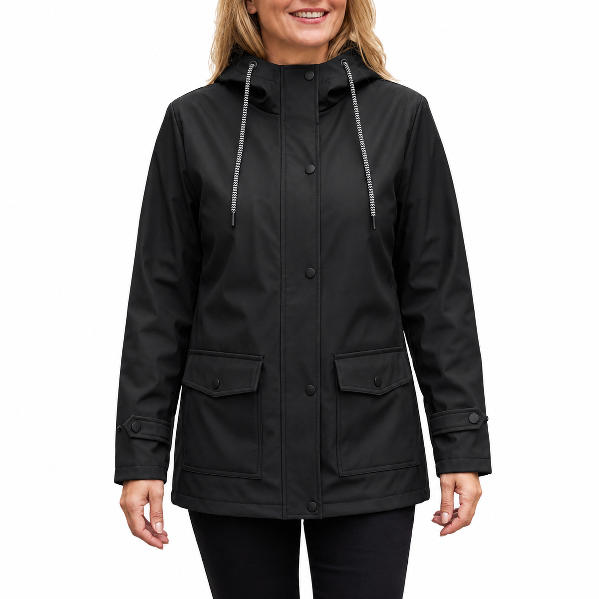 Regenjas Dames met Capuchon - Waterdicht & Winddicht - Licht Gevoerd