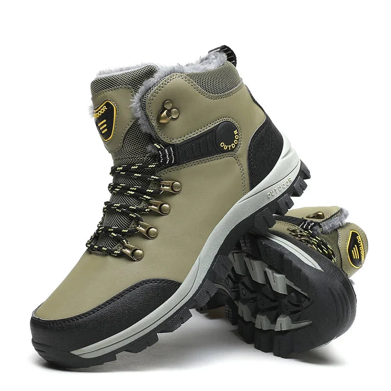 Snowboots voor heren in wandelmodel met rits en veters