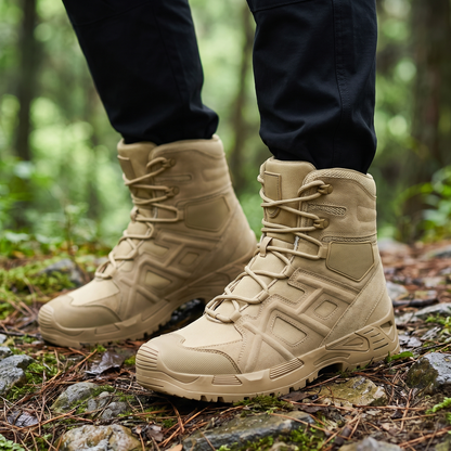 Militaire schoenen heren met hoge schacht en antislipzool
