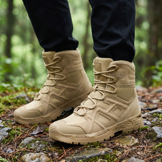 Militaire schoenen heren met hoge schacht en antislipzool