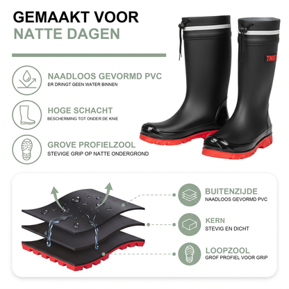 Kaplaarzen heren met hoge schacht, waterdicht
