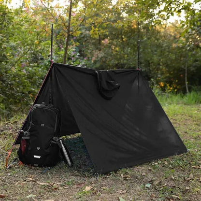 Regenponcho waterdicht met capuchon, inzetbaar als tarp