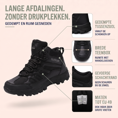 Wandelschoenen Heren Hoog - Zwart - Grove Profielzool