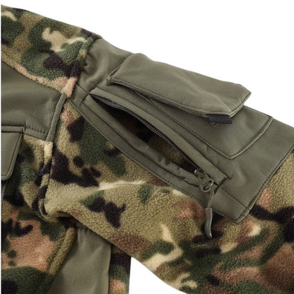 Heren fleecevest tactisch met capuchon in camouflage