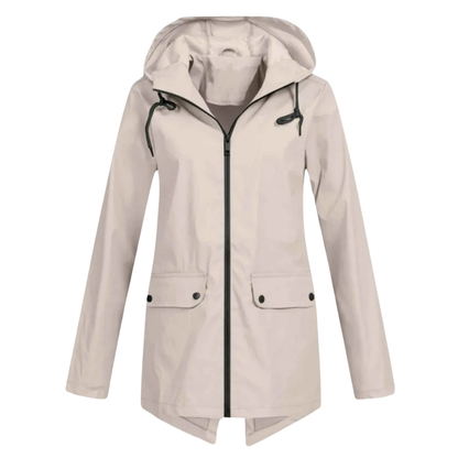Lange Regenjas Dames Licht - Elegante Overgangsjas met Capuchon
