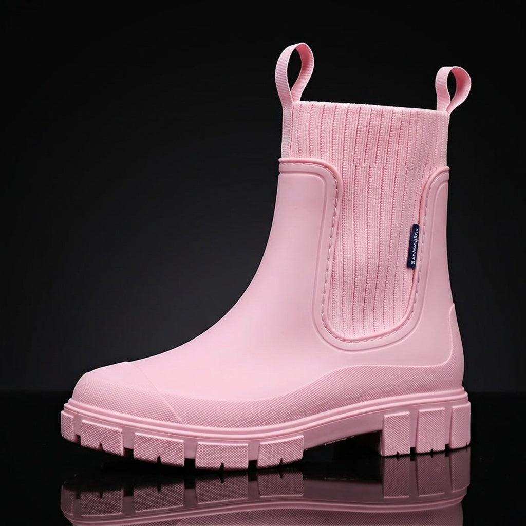 Regenlaarzen dames in chelsea-look, waterdicht