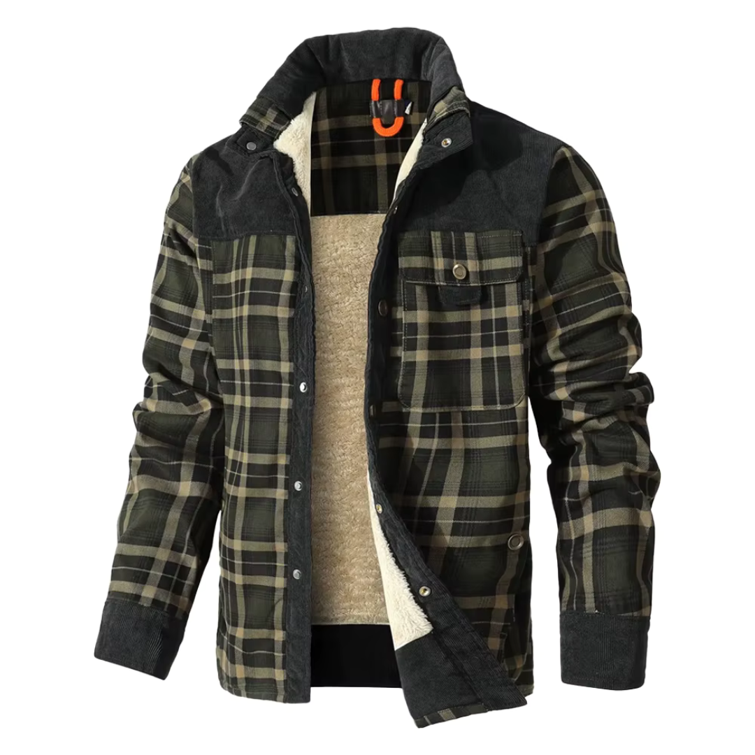 Overshirt Heren Gevoerd - Winddicht - Geruit in Houthakkersstijl