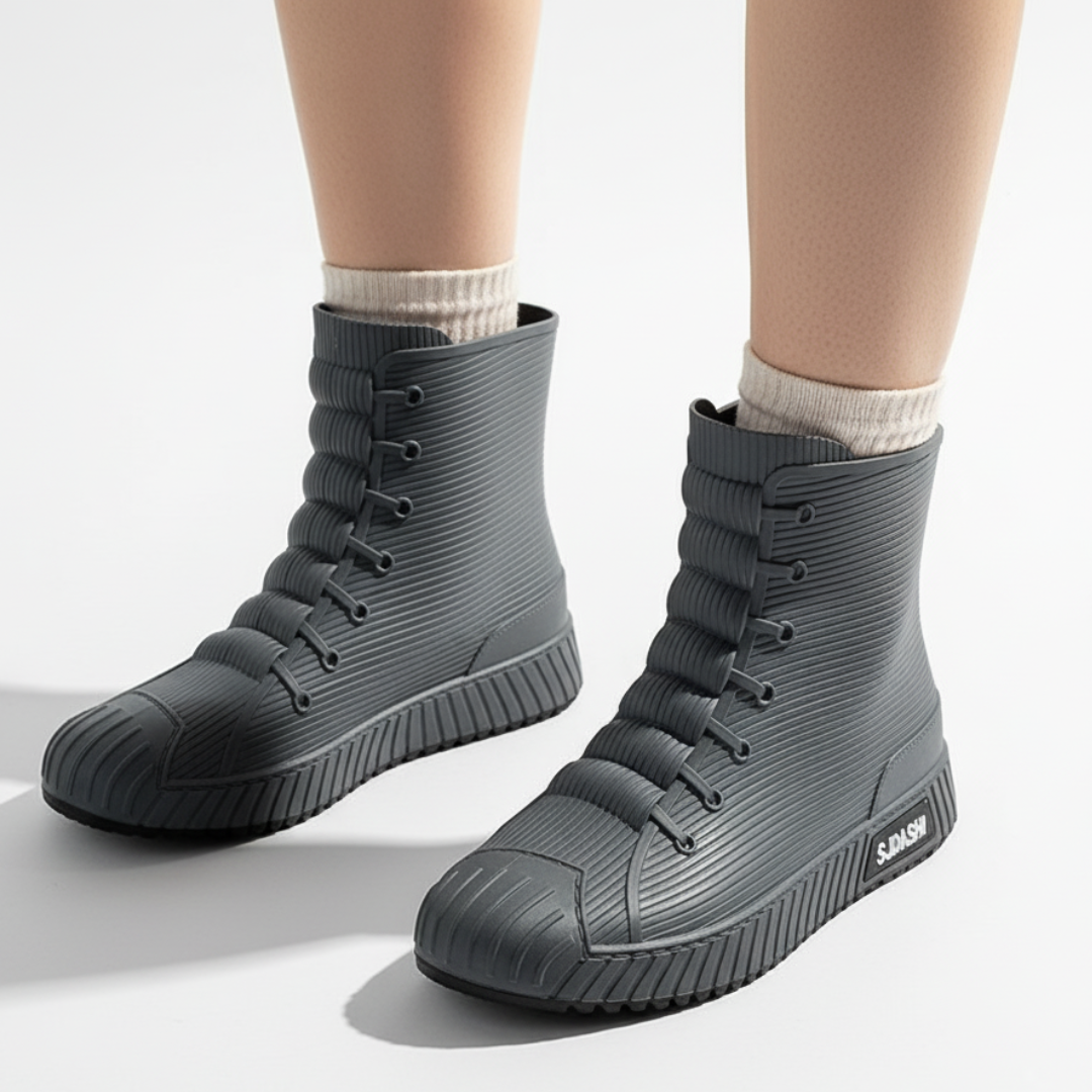 Korte regenlaarzen unisex in sneaker-look, waterdicht