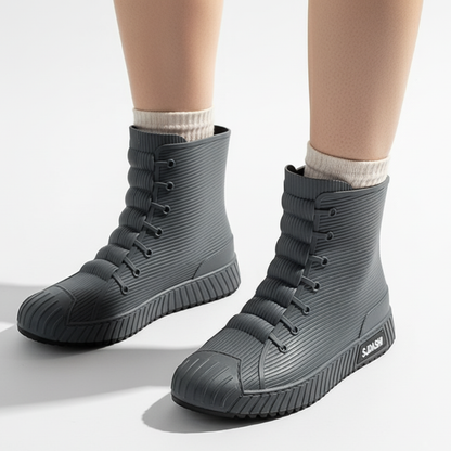 Korte regenlaarzen unisex in sneaker-look, waterdicht
