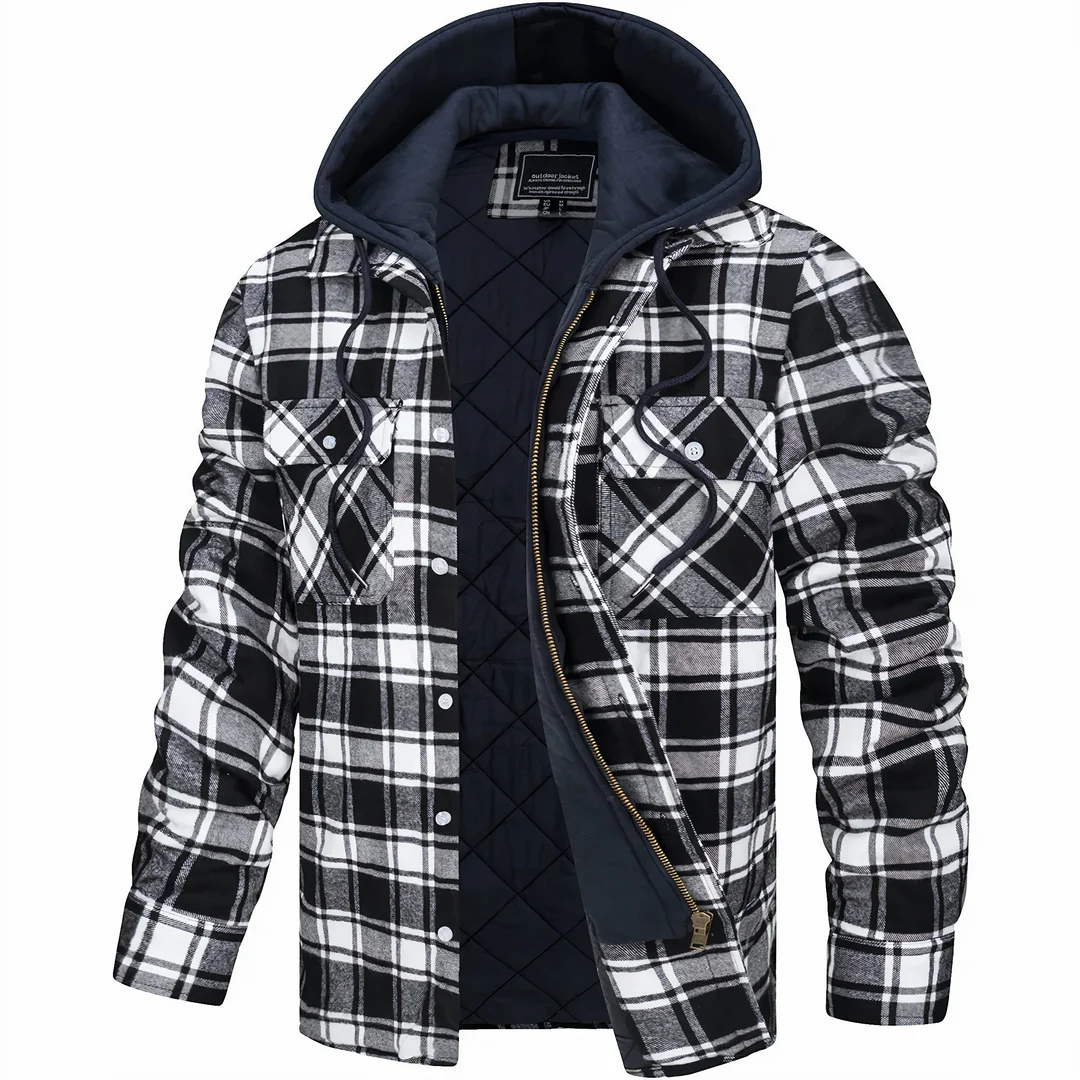Overshirt Heren Geruit - Winddicht - Afneembare Capuchon