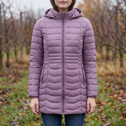 Lange dames winterjas met afneembare capuchon