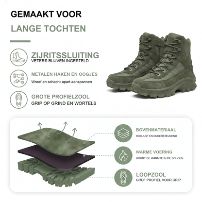 Legerkisten heren in tactical-look met zijrits