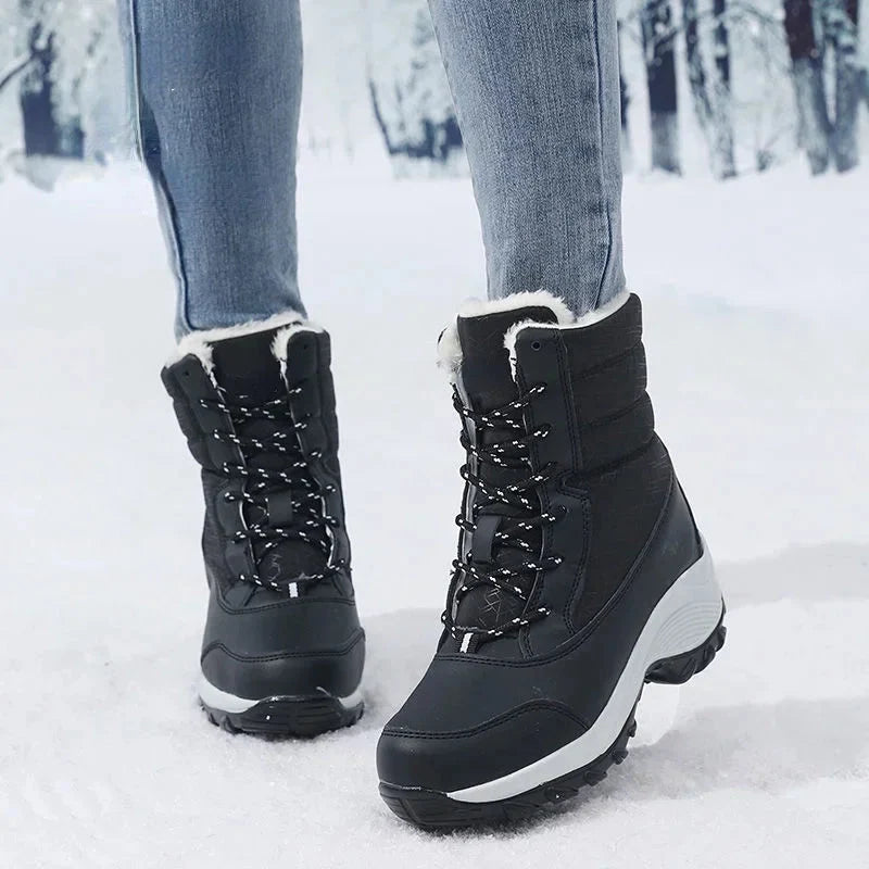 Snowboots dames met plateauzool en slipvaste zool
