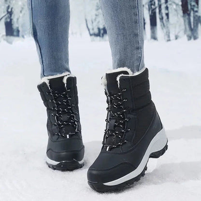 Snowboots dames met plateauzool en slipvaste zool