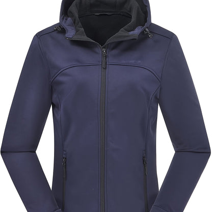 Softshell jas dames met capuchon en fleece voering