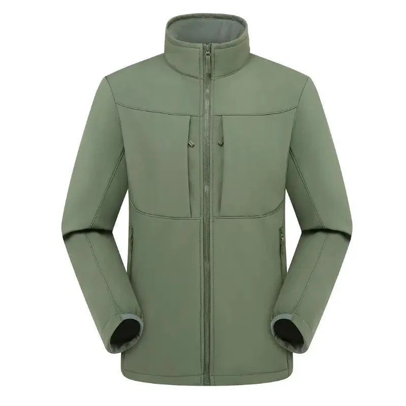 Softshell jas heren met fleece voering en staande kraag