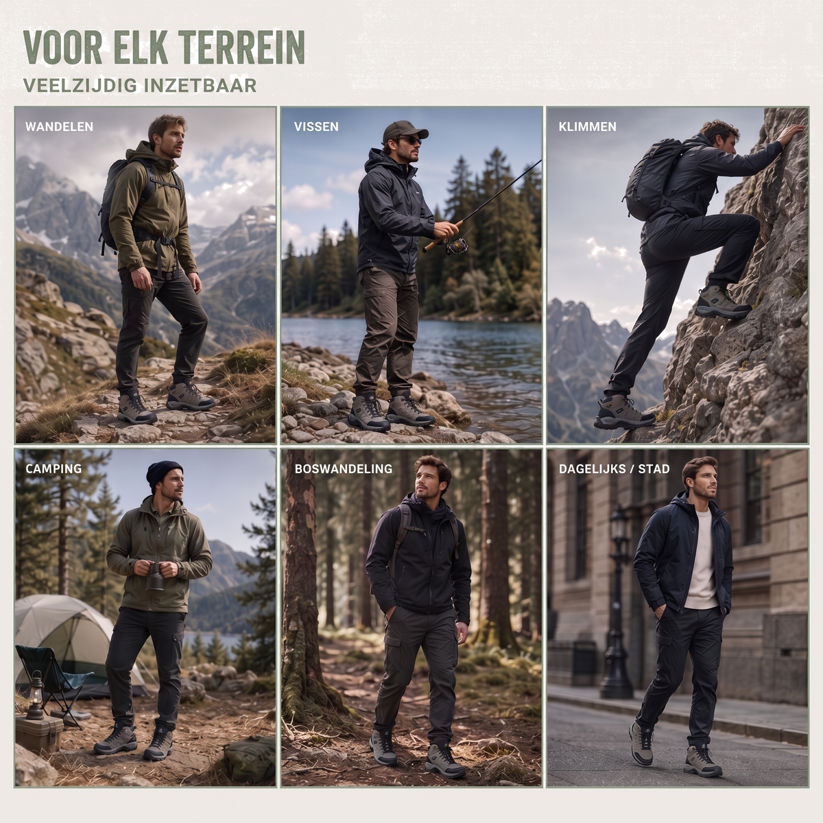 Wandelschoenen heren waterafstotend met orthopedische zool