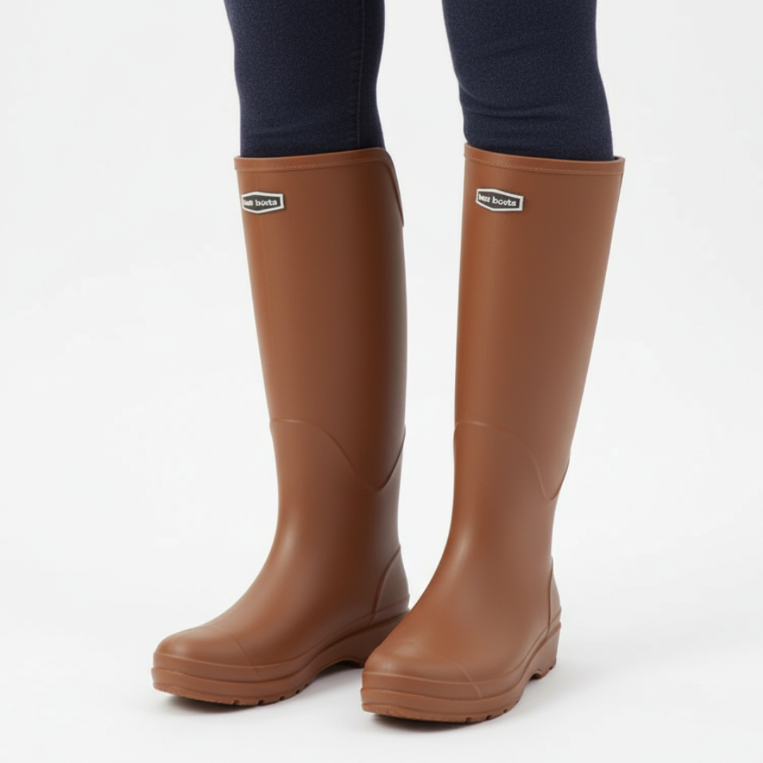 Regenlaarzen Dames Kniehoog - Waterdicht & Antislip - PVC