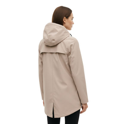 Lange Regenjas Dames Licht - Elegante Overgangsjas met Capuchon