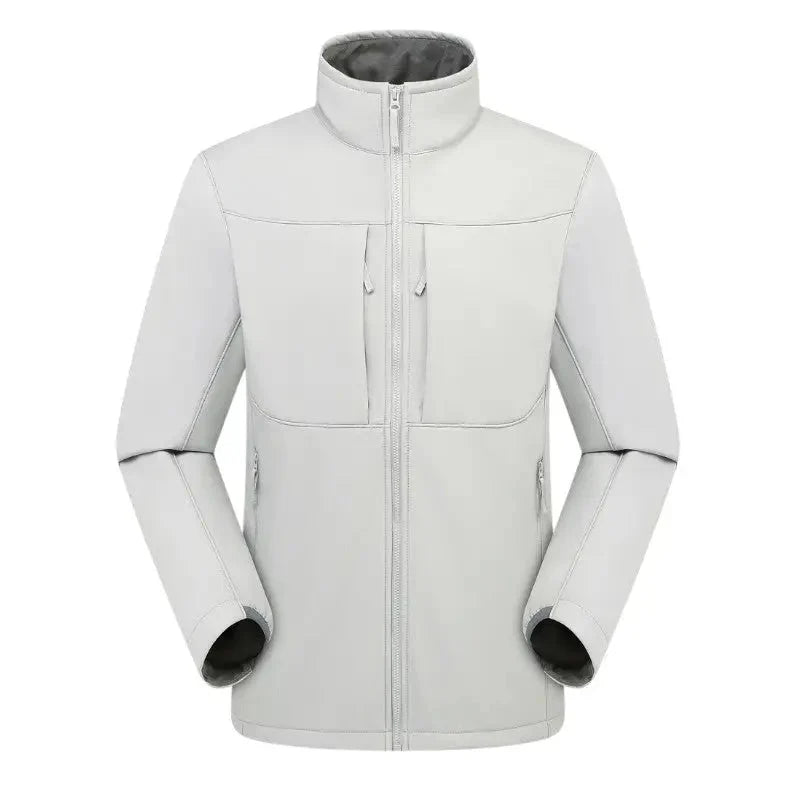 Softshell jas heren met fleece voering en staande kraag