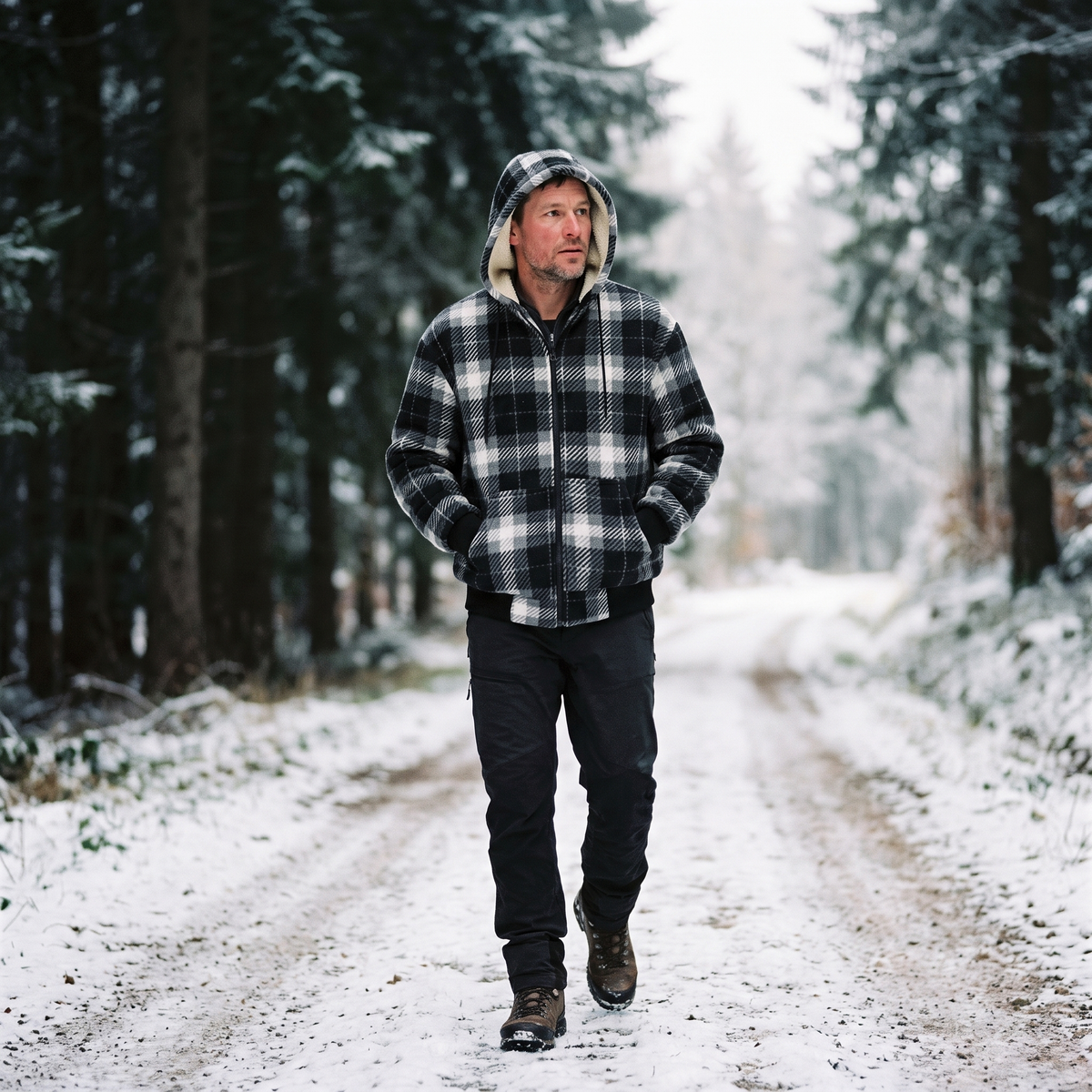 Geruite Jas Heren – gedragen in de winter
