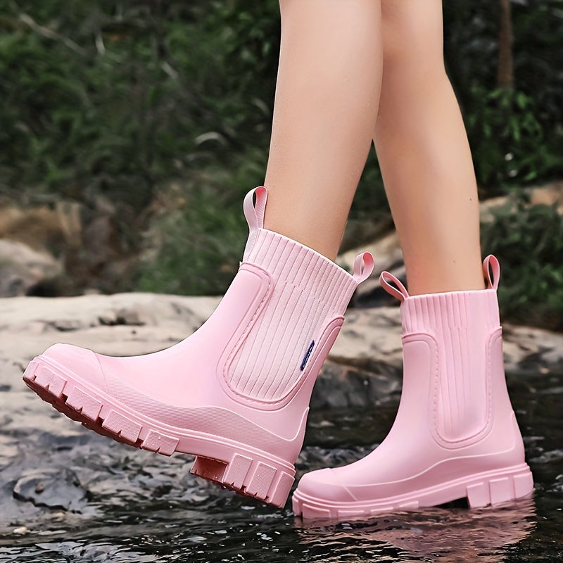 Regenlaarzen dames in chelsea-look, waterdicht