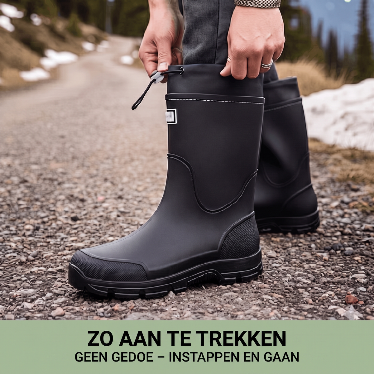 Waterdichte regenlaarzen dames en heren met verstelbare schachtmanchet