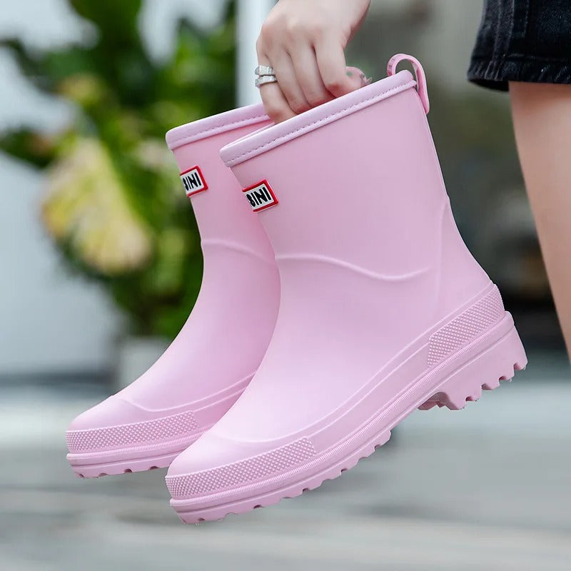 Regenlaarzen Dames - Halfhoog & Waterdicht - Antislip Profielzool