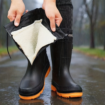 Gevoerde regenlaarzen met warme teddyvoering, dames en heren
