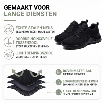 Werkschoenen Heren - Stalen Neus - Luchtkussenzool