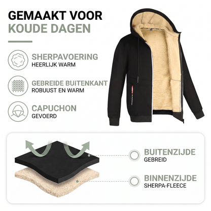 Vest Met Capuchon Heren - Rits - Sherpa Voering