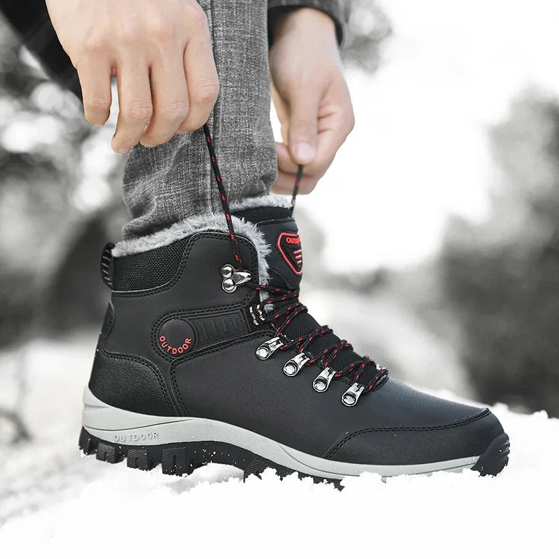 Snowboots voor heren in wandelmodel met rits en veters