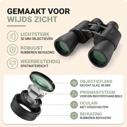 Verrekijker 20x50 - Grote Reikwijdte - Voor Jacht & Natuur