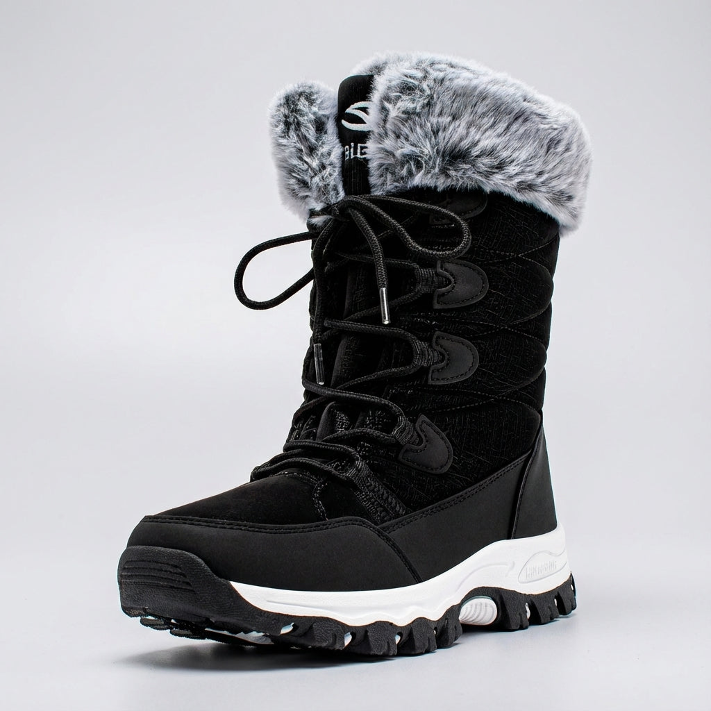 Snowboots Dames Enkelhoog - Waterdicht & Gevoerd - Met Veters