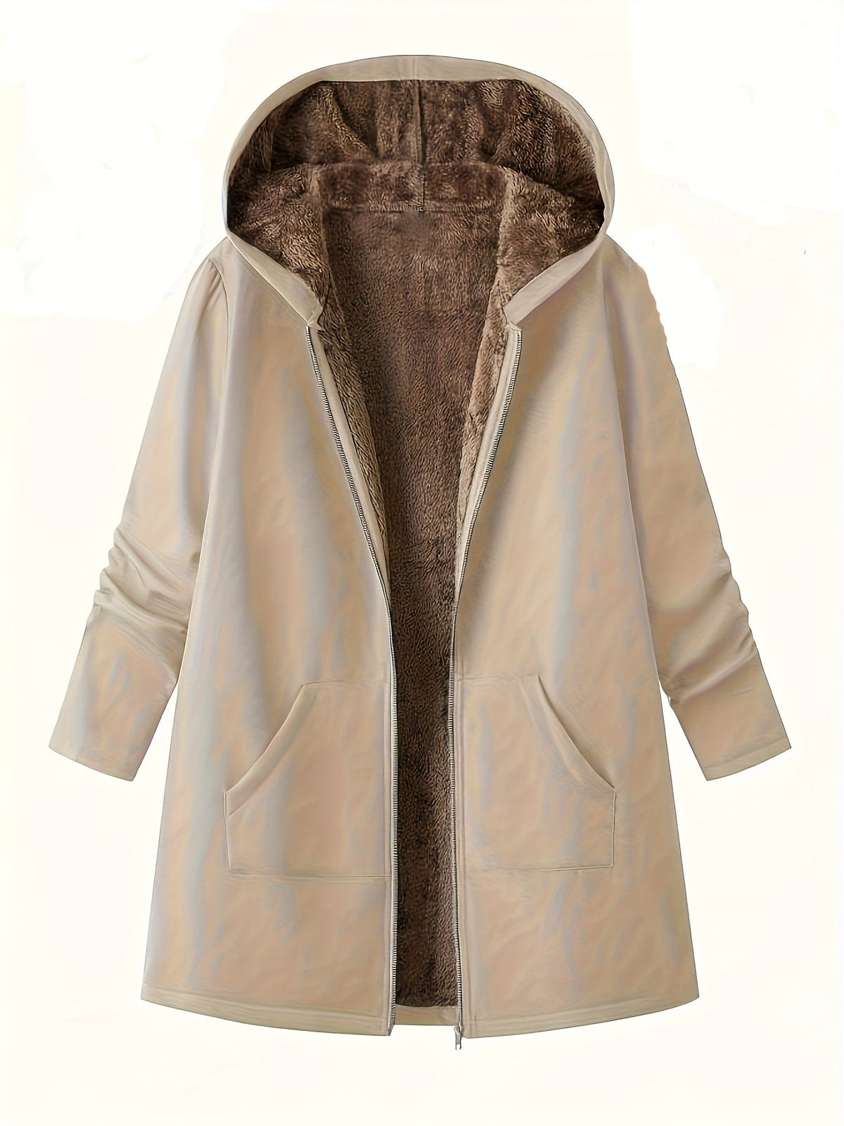 Winterjas dames met capuchon en teddyvoering