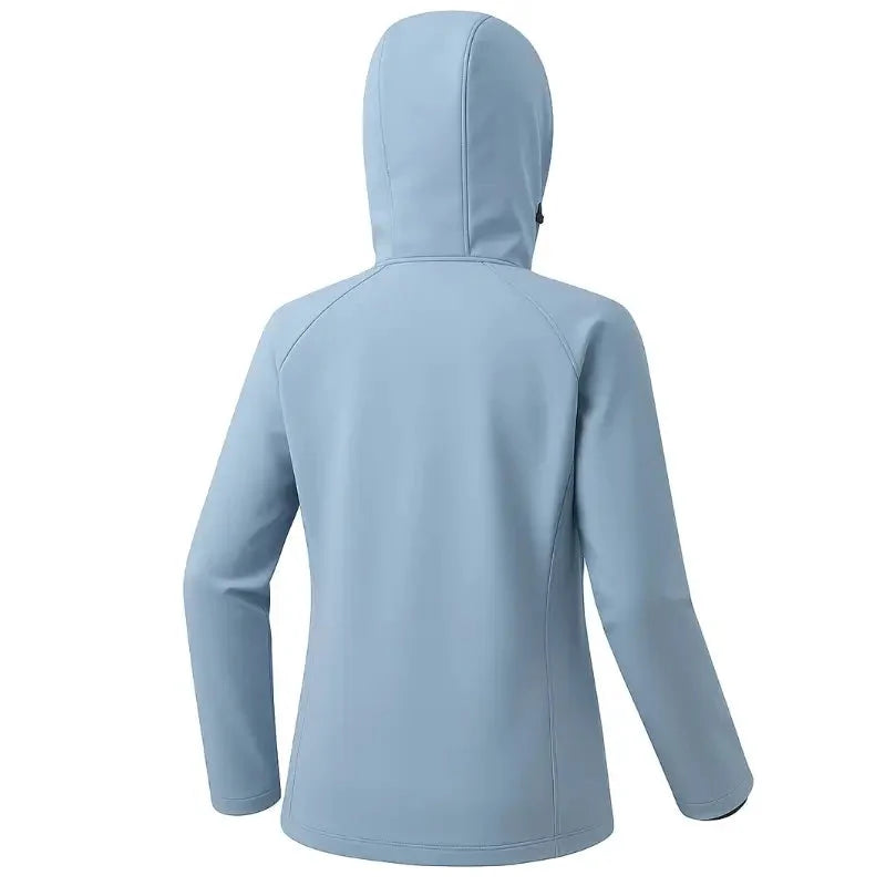 Gevoerde softshell jas dames met capuchon in roze