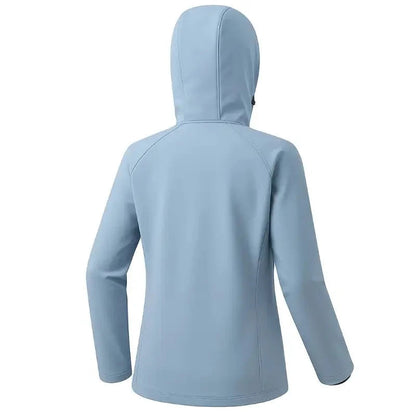 Gevoerde softshell jas dames met capuchon in roze