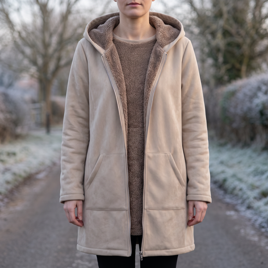 Winterjas dames met capuchon en teddyvoering