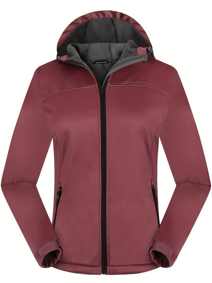 Softshell jas dames met capuchon en fleece voering