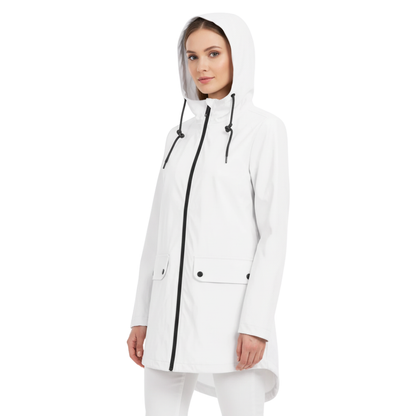 Lange Regenjas Dames Licht - Elegante Overgangsjas met Capuchon