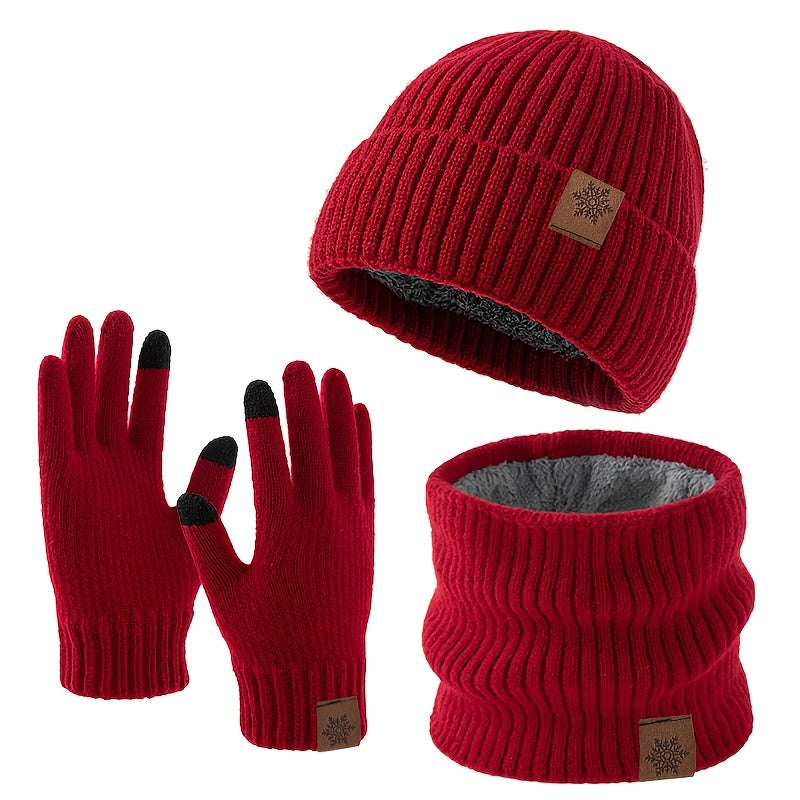 Wintermuts - 3-Delige Set met Nekwarmer en Handschoenen - Fleece Voering
