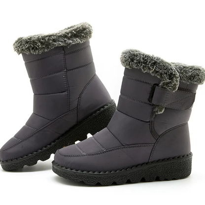 Snowboots Dames - Waterdicht met Pluche Voering - Instapper met Imitatiebont